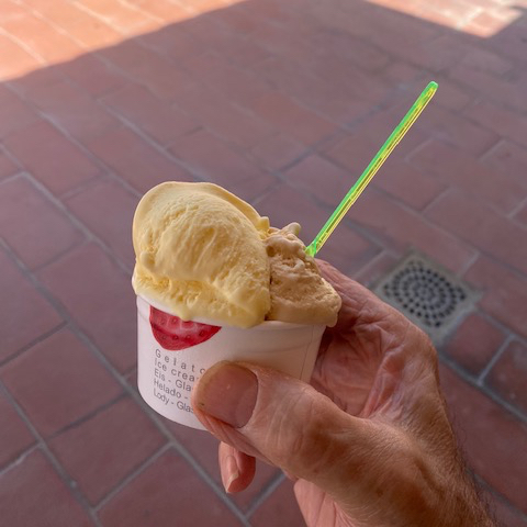 Small cup of gelato in my hand